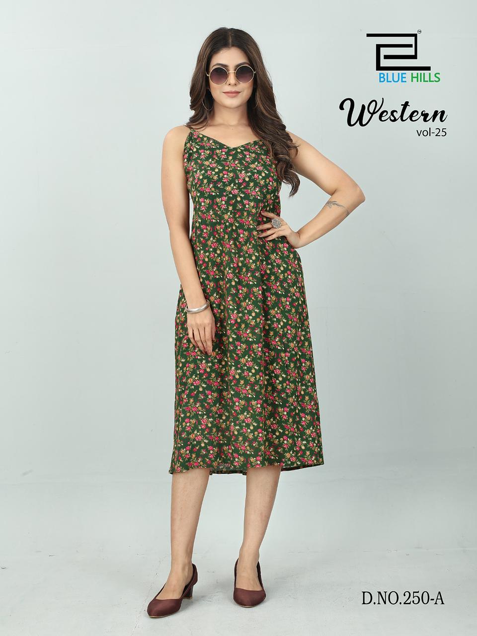 Blue Hills Western Vol 25 Printed Kurtis Catalog
